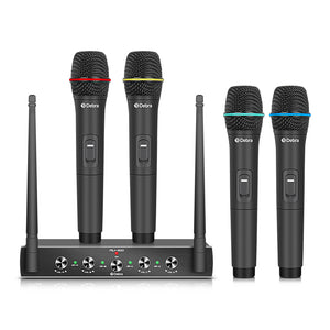 PD504H 4x 50-Kanaals UHF Draadloze microfoonset met 4 handmicrofoons