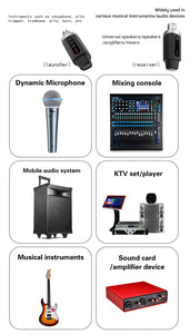 D Debra Audio M-04 Wireless Audio Transceiver System, Plug And Play Mini Wireless Microphone System for Karaoke, Wedding, DJ, Speech, Party, 164FT