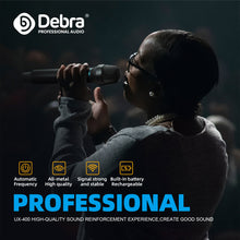 Загрузить изображение в средство просмотра галереи, D Debra Audio Wireless Microphone System Pro UX400 UHF 4 Channle Rechargeable Handheld Microphone, Ideal for Meeting Church Speech Party
