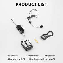 Загрузить изображение в средство просмотра галереи, D Debra Audio DT-01/02 UHF Wireless Microphone System with 30 Channels, Headset &amp; Lavalier Mic, 50m Range &amp; 6.5mm Output for Hands-Free Presentation, Fitness and Streaming
