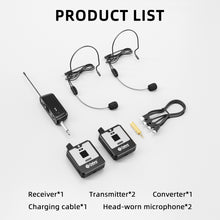 Загрузить изображение в средство просмотра галереи, D Debra Audio DT-01/02 UHF Wireless Microphone System with 30 Channels, Headset &amp; Lavalier Mic, 50m Range &amp; 6.5mm Output for Hands-Free Presentation, Fitness and Streaming
