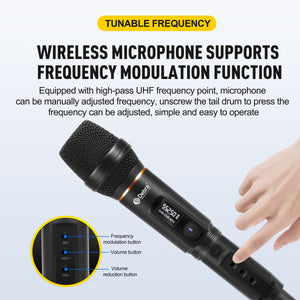 Wireless Microphone System D Debra Audio PU-12H with UHF Cordless Dynamic Handheld Microphone