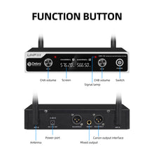 Laden Sie das Bild in den Galerie-Viewer, Wireless Microphone System D Debra UHF UBR-102 with Dual Cordless Mics, 260ft Range, Suitable for Church, Lectures, Karaoke, Weddings, DJ, and Bars
