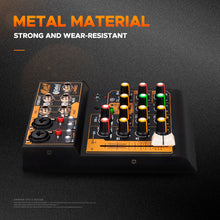 Carregar imagem no visualizador da galeria, D Debra Professional Audio Mixer Mini4, 4 Channel Sound Board Mixing Console with Bluetooth, Mic Preamps &amp; TypeC, OTG Audio Interface for PC Smartphone Studio Recording Webcast
