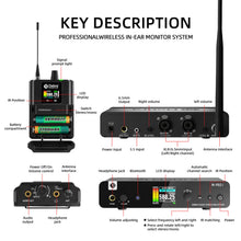 Cargar imagen en el visor de la galería, D Debra PRO M-PROI UHF Stereo Wireless In-Ear Monitor System, Wireless IEM with Automatic Frequency Search Function, 560-590Mhz Transmitter and Receiver, Idea for Stage, Studio, Band Performance, Live Performance
