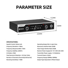 Load image into Gallery viewer, Wireless Microphone System D Debra UHF UBR-102 with Dual Handheld Cordless Mics, 260ft Range, Suitable for Church, Lectures, Karaoke, Weddings, DJ, and Bars
