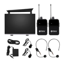 Laden Sie das Bild in den Galerie-Viewer, Wireless Microphone System D Debra UHF UBR-102 with Dual Cordless Mics, 260ft Range, Suitable for Church, Lectures, Karaoke, Weddings, DJ, and Bars
