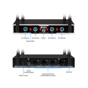 D Debra Audio Wireless Microphone System Pro DU4004/DU8008 UHF&nbsp;Wireless Handheld Gooseneck Lavalier Headset Mics, Adjustable Frequency 260FT Range, Ideal for Meeting Church Speech Party