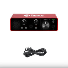 Load image into Gallery viewer, D Debra USB Audio Interface 24 BIT/192 KHZ with XLR, Phantom Power, Direct Monitoring,  Sound Card for PC Recording, Streaming, Guitarist, Vocalist and Podcasting
