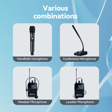 Load image into Gallery viewer, D Debra Audio Wireless Microphone System Pro DU4004/DU8008 UHF&nbsp;Wireless Handheld Gooseneck Lavalier Headset Mics, Adjustable Frequency 260FT Range, Ideal for Meeting Church Speech Party
