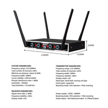 Load image into Gallery viewer, D Debra Audio Wireless Microphone System Pro DU4004/DU8008 UHF&nbsp;Wireless Handheld Gooseneck Lavalier Headset Mics, Adjustable Frequency 260FT Range, Ideal for Meeting Church Speech Party
