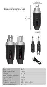 D Debra Audio M-04 Wireless Audio Transceiver System, Plug And Play Mini Wireless Microphone System for Karaoke, Wedding, DJ, Speech, Party, 164FT