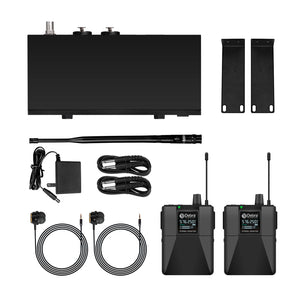 D Debra Audio PRO ST-102/ ST-202 UHF Stereo Wireless In-Ear Monitor System with Monitoring Type for Stage, Receiver for Studio, Guitar, Band Performance, Live Performance