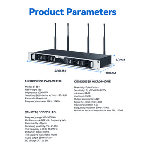 D Debra Audio Wireless Microphone System Pro DU4004/DU8008 UHF&nbsp;Wireless Handheld Gooseneck Lavalier Headset Mics, Adjustable Frequency 260FT Range, Ideal for Meeting Church Speech Party
