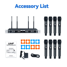 Load image into Gallery viewer, D Debra Audio Wireless Microphone System Pro DU4004/DU8008 UHF&nbsp;Wireless Handheld Gooseneck Lavalier Headset Mics, Adjustable Frequency 260FT Range, Ideal for Meeting Church Speech Party
