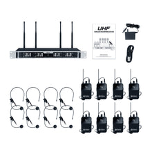 Load image into Gallery viewer, D Debra Audio Wireless Microphone System Pro DU4004/DU8008 UHF&nbsp;Wireless Handheld Gooseneck Lavalier Headset Mics, Adjustable Frequency 260FT Range, Ideal for Meeting Church Speech Party
