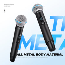 Load image into Gallery viewer, D Debra Audio T-M20 Wireless Microphone System - Pro UHF Automatic Search Dual Channel Wireless Mics Set with 490ft Range and 2 Cordless Dynamic Handheld Mics for Singing, Karaoke, Church, Party, and Stage
