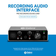 Load image into Gallery viewer, D Debra USB Audio Interface 24 BIT/192 KHZ with XLR, Phantom Power, Direct Monitoring,  Sound Card for PC Recording, Streaming, Guitarist, Vocalist and Podcasting
