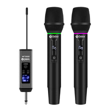 Laden Sie das Bild in den Galerie-Viewer, D Debra Audio WL200S 2.4G Wireless Microphone Set with Dynamic RGB Lighting, 2 Handheld Mics, 50m Range, 99 Anti-Interference Channels, Heart-Shaped Pickup for Home Karaoke &amp; Parties
