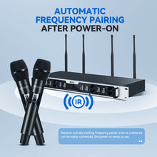 Load image into Gallery viewer, D Debra Audio Wireless Microphone System Pro DU4004/DU8008 UHF&nbsp;Wireless Handheld Gooseneck Lavalier Headset Mics, Adjustable Frequency 260FT Range, Ideal for Meeting Church Speech Party
