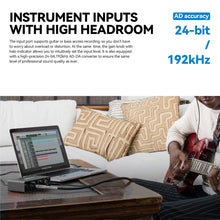 Load image into Gallery viewer, D Debra USB Audio Interface 24 BIT/192 KHZ with XLR, Phantom Power, Direct Monitoring,  Sound Card for PC Recording, Streaming, Guitarist, Vocalist and Podcasting
