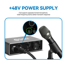 Load image into Gallery viewer, D Debra USB Audio Interface 24 BIT/192 KHZ with XLR, Phantom Power, Direct Monitoring,  Sound Card for PC Recording, Streaming, Guitarist, Vocalist and Podcasting
