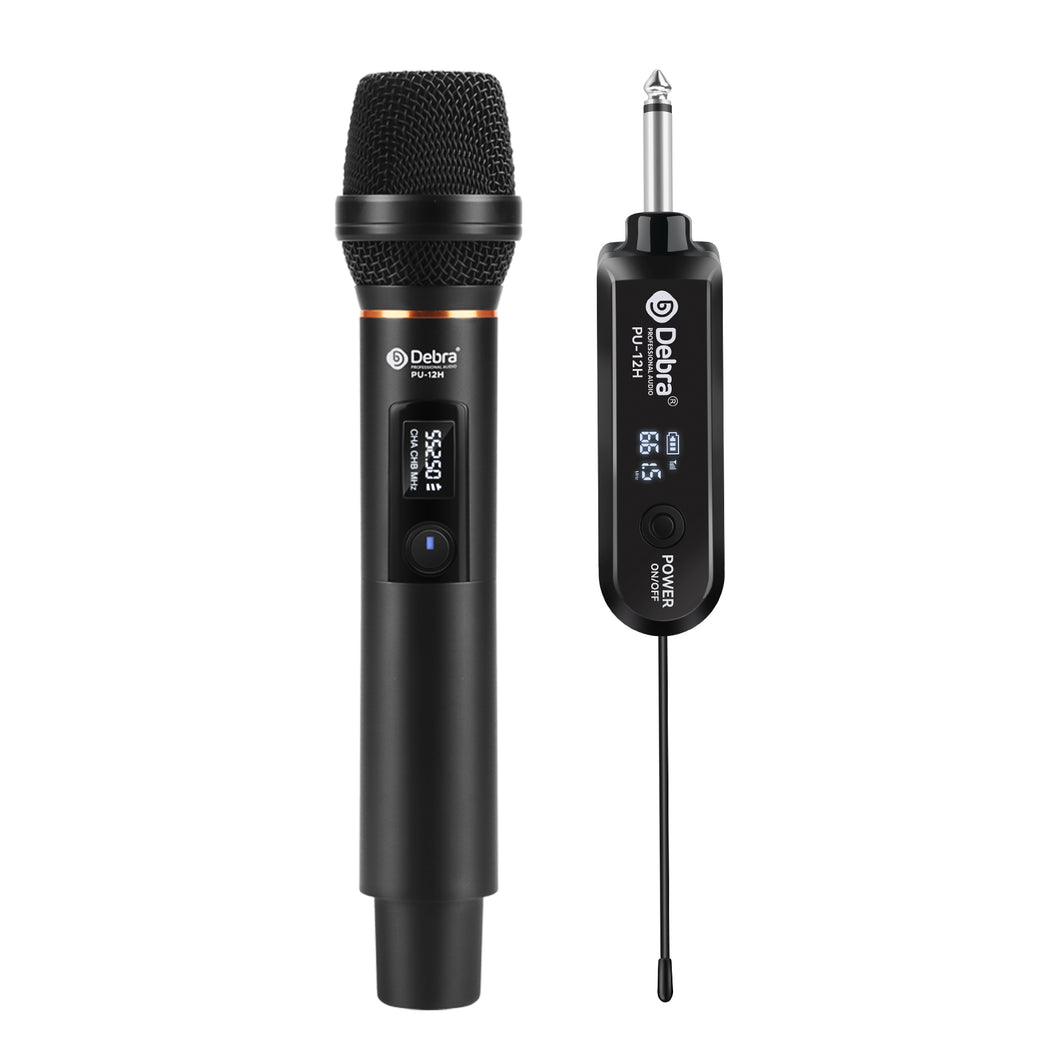 Wireless Microphone System D Debra Audio PU-12H with UHF Cordless Dynamic Handheld Microphone