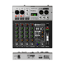 Load image into Gallery viewer, D Debra Pro Audio Mixer DG04S, 4-Channel Sound Board Mixing Console With USB 99 DSP Digital Effects Mic Preamps for PC Smartphone Studio Recording Webcast
