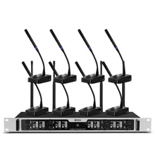 Load image into Gallery viewer, D Debra Audio Wireless Microphone System Pro DU4004/DU8008 UHF&nbsp;Wireless Handheld Gooseneck Lavalier Headset Mics, Adjustable Frequency 260FT Range, Ideal for Meeting Church Speech Party
