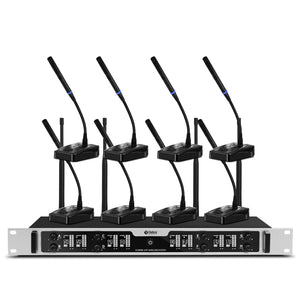 D Debra Audio Wireless Microphone System Pro DU4004/DU8008 UHF&nbsp;Wireless Handheld Gooseneck Lavalier Headset Mics, Adjustable Frequency 260FT Range, Ideal for Meeting Church Speech Party