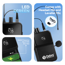 Load image into Gallery viewer, D Debra Audio Wireless Microphone System Pro DU4004/DU8008 UHF&nbsp;Wireless Handheld Gooseneck Lavalier Headset Mics, Adjustable Frequency 260FT Range, Ideal for Meeting Church Speech Party

