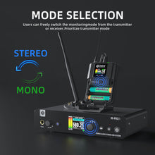 Cargar imagen en el visor de la galería, D Debra PRO M-PROI UHF Stereo Wireless In-Ear Monitor System, Wireless IEM with Automatic Frequency Search Function, 560-590Mhz Transmitter and Receiver, Idea for Stage, Studio, Band Performance, Live Performance
