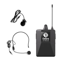 Load image into Gallery viewer, D Debra Audio AU400 Pro UHF 4 Channel Wireless Microphone System with Cordless Handheld Lavalier Headset Mics, Metal Receiver, Ideal for Karaoke Church Party

