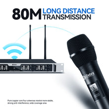 Load image into Gallery viewer, D Debra Audio Wireless Microphone System Pro DU4004/DU8008 UHF&nbsp;Wireless Handheld Gooseneck Lavalier Headset Mics, Adjustable Frequency 260FT Range, Ideal for Meeting Church Speech Party
