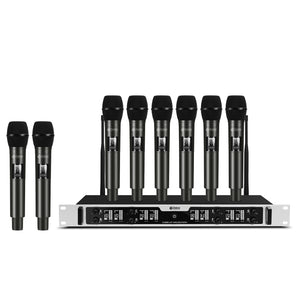 D Debra Audio Wireless Microphone System Pro DU4004/DU8008 UHF&nbsp;Wireless Handheld Gooseneck Lavalier Headset Mics, Adjustable Frequency 260FT Range, Ideal for Meeting Church Speech Party