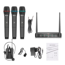 Загрузить изображение в средство просмотра галереи, D Debra Audio AU400 Pro UHF 4 Channel Wireless Microphone System With Cordless Mics
