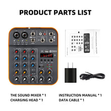Laden Sie das Bild in den Galerie-Viewer, D Debra Audio D4M Audio Mixer, 4-Channel Portable DJ Mixer Console with MP3 USB Bluetooth, 48V Phantom Power, Mini Sound Mixing Board for Live, Wedding, Party, Recording Broadcast
