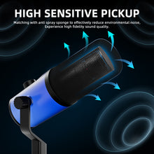 Load image into Gallery viewer, D Debra Audio DLB-77 USB/XLR Dynamic Condenser Microphone with RGB Lighting - Cardioid Gaming Mic, Touch Controls, 192kHz/24bit HD Audio for Streaming, Podcast &amp; Recording
