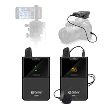 Load image into Gallery viewer, Debra Audio DV-01/02 UHF Wireless Microphone System with Lavalier Mic 30 Selectable Channels 50m Range for DSLR Camera Phone Live Recording

