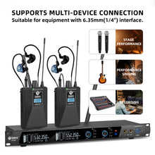 Загрузить изображение в средство просмотра галереи, D Debra Audio PRO ER-202 UHF Dual Channel Wireless In-Ear Monitor System with Monitoring Type for Stage, Receiver, Studio, Guitar, Band Performance
