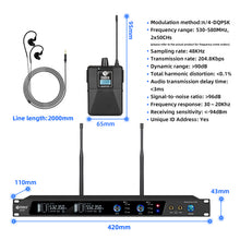 Загрузить изображение в средство просмотра галереи, D Debra Audio PRO ER-202 UHF Dual Channel Wireless In-Ear Monitor System with Monitoring Type for Stage, Receiver, Studio, Guitar, Band Performance
