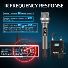Cargar imagen en el visor de la galería, D Debra Audio R202 Pro 2x100 Channels UHF Wireless  Microphone System with Cordless Handheld Lavalier Headset Mics, DSP PLL Anti-Interference, Ideal for Karaoke Church Party
