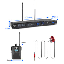 Загрузить изображение в средство просмотра галереи, D Debra Audio PRO ER-202 UHF Dual Channel Wireless in Ear Monitor System
