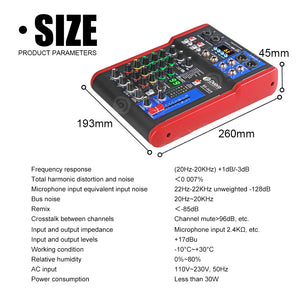 D Debra Audio SI-4UX Professional Portable Recording Mixer Audio With USB 99 DSP Digital Effects For DJ Mixer Console Karaoke Recording Studio