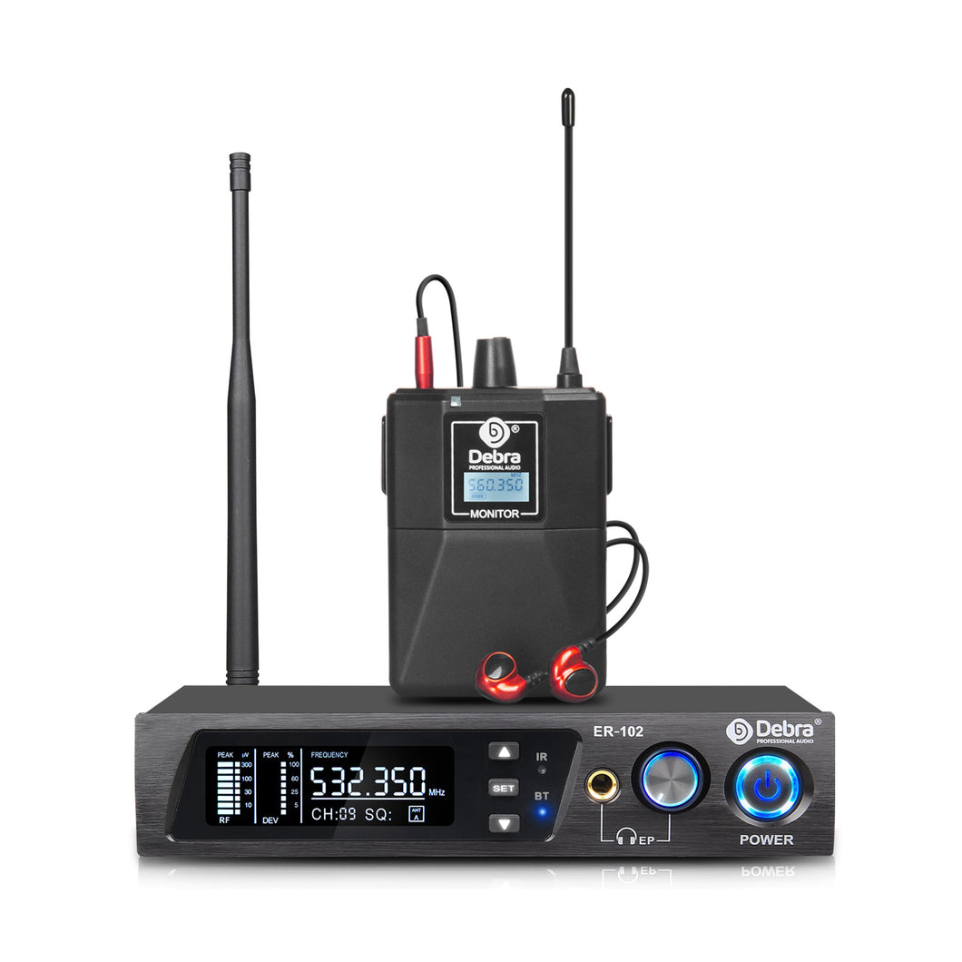 D Debra Audio PRO ER-102 UHF Dual Channel Wireless in Ear Monitor System