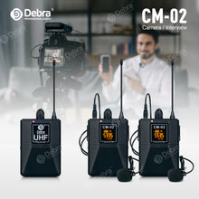 Load image into Gallery viewer, D Debra Audio CM Series UHF Wireless Lavalier Microphone with 30 Selectable Channels for DSLR Camera Smart Phone Interview Live Recording
