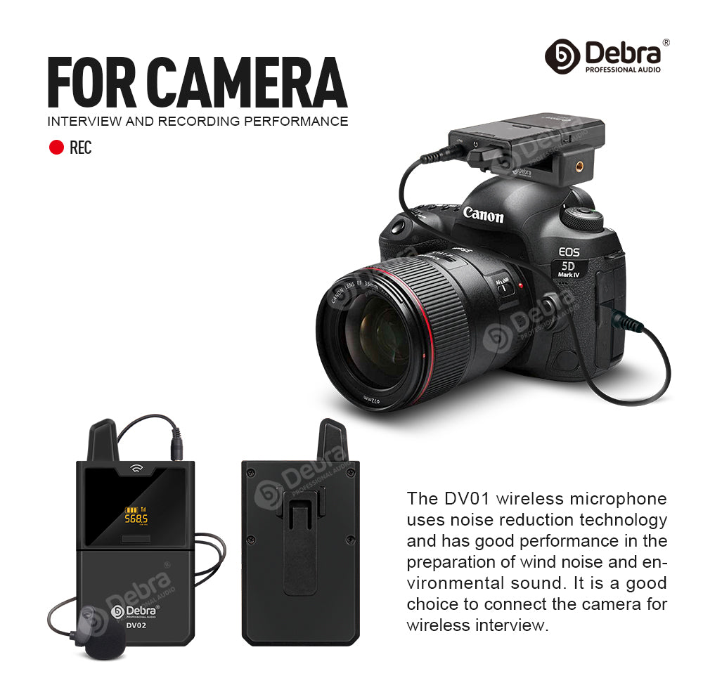 Micro Cravate Sans fil Debra DV02 pour caméra / smartphone