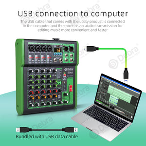 D Debra Audio DI-UX Series Professional Portable Recording Mixer Audio With USB 99 DSP Digital Effects For DJ Mixer Console Karaoke Recording Studio