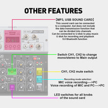 Load image into Gallery viewer, D Debra Professional Audio Mixer DG-05, 5 Channel Sound Board Mixing Console ,Mic Preamps, Audio Interface for PC Smartphone Studio Recording Webcast
