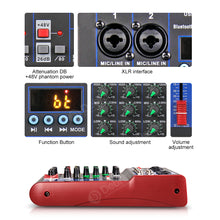 Загрузить изображение в средство просмотра галереи, D Debra Audio SI-4UX Professional Portable Recording Mixer Audio With USB 99 DSP Digital Effects For DJ Mixer Console Karaoke Recording Studio
